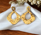 Boucles d’oreilles martelé en acier inoxydable Rklisa