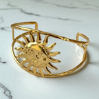 Jonc acier inoxydable motif soleil Rklisa