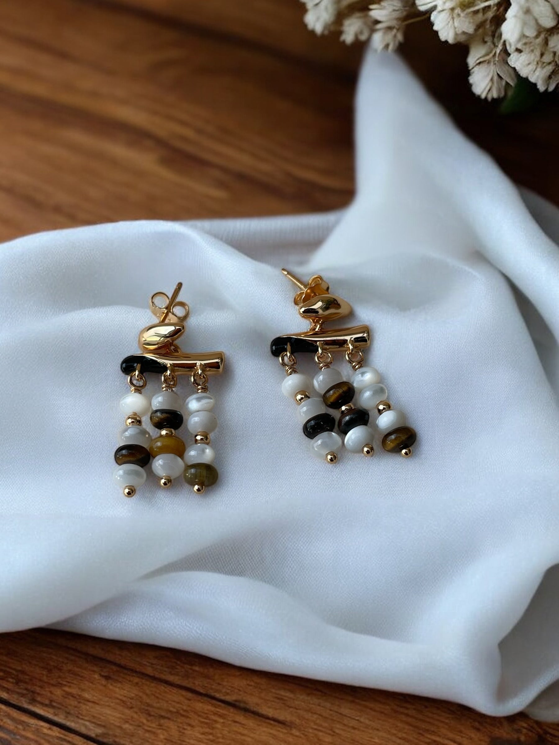 Boucles d'oreilles argent 925 plaqué or 18 carats Rklisa