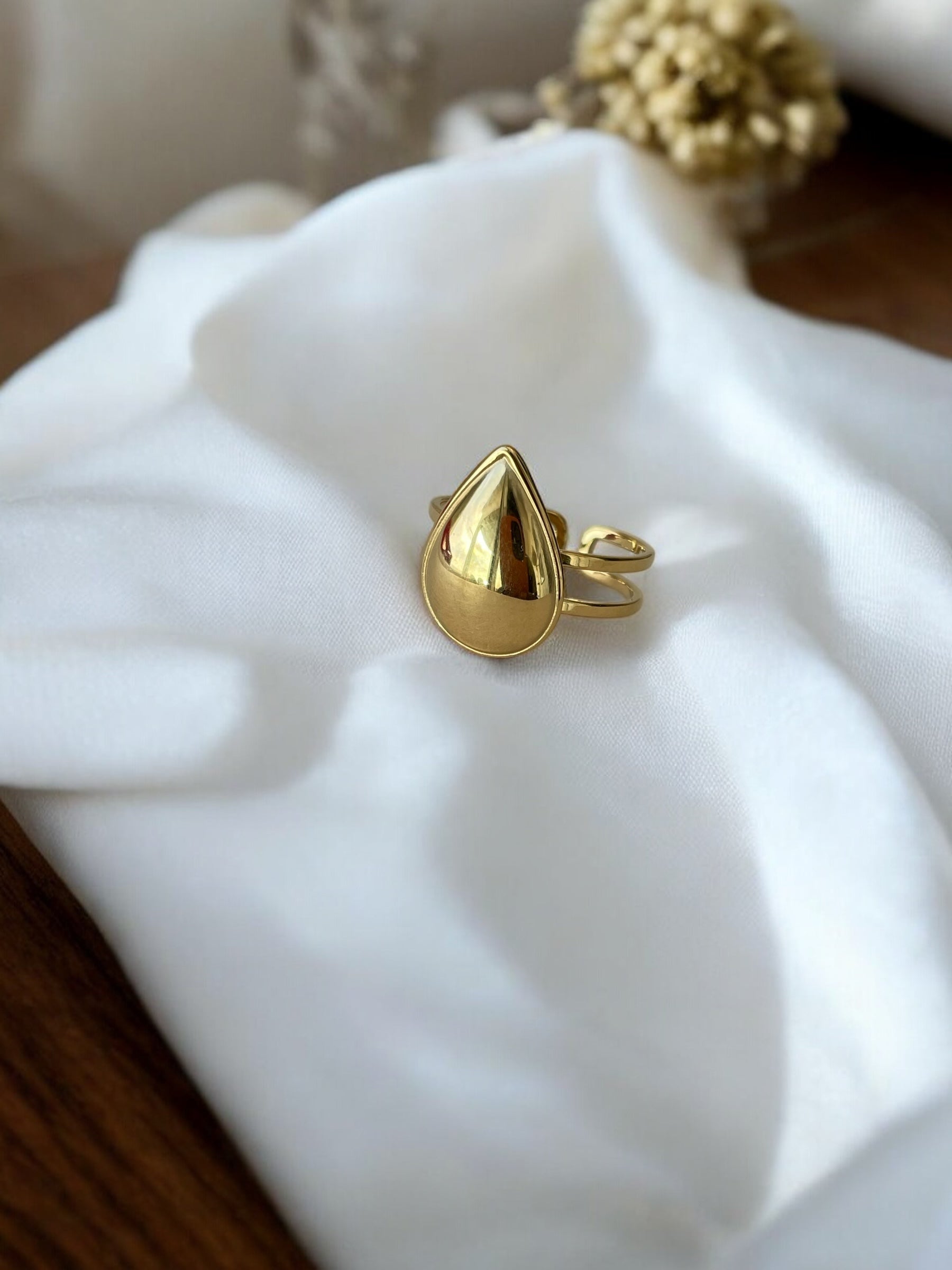 Bague goutte en acier inoxydable Rklisa