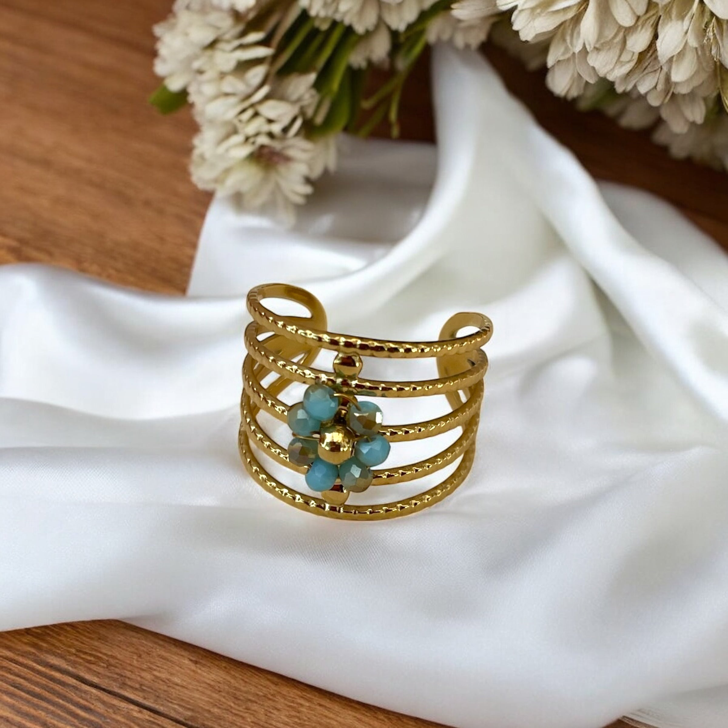 Bague multi rangs acier inoxydable Rklisa