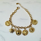 Bracelet doré charms rondes. Rklisa