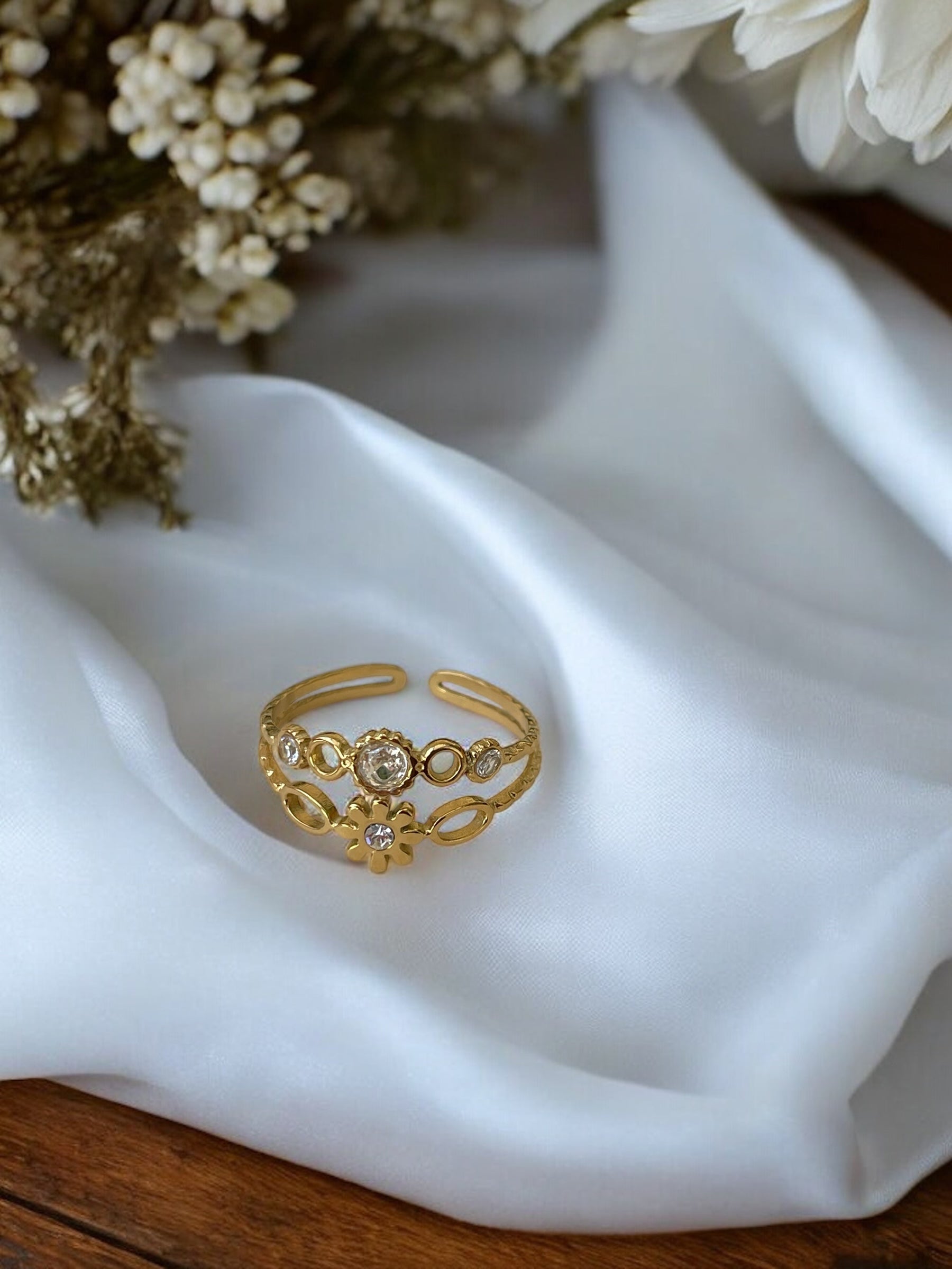 Bague en acier inoxydable double ligne Rklisa