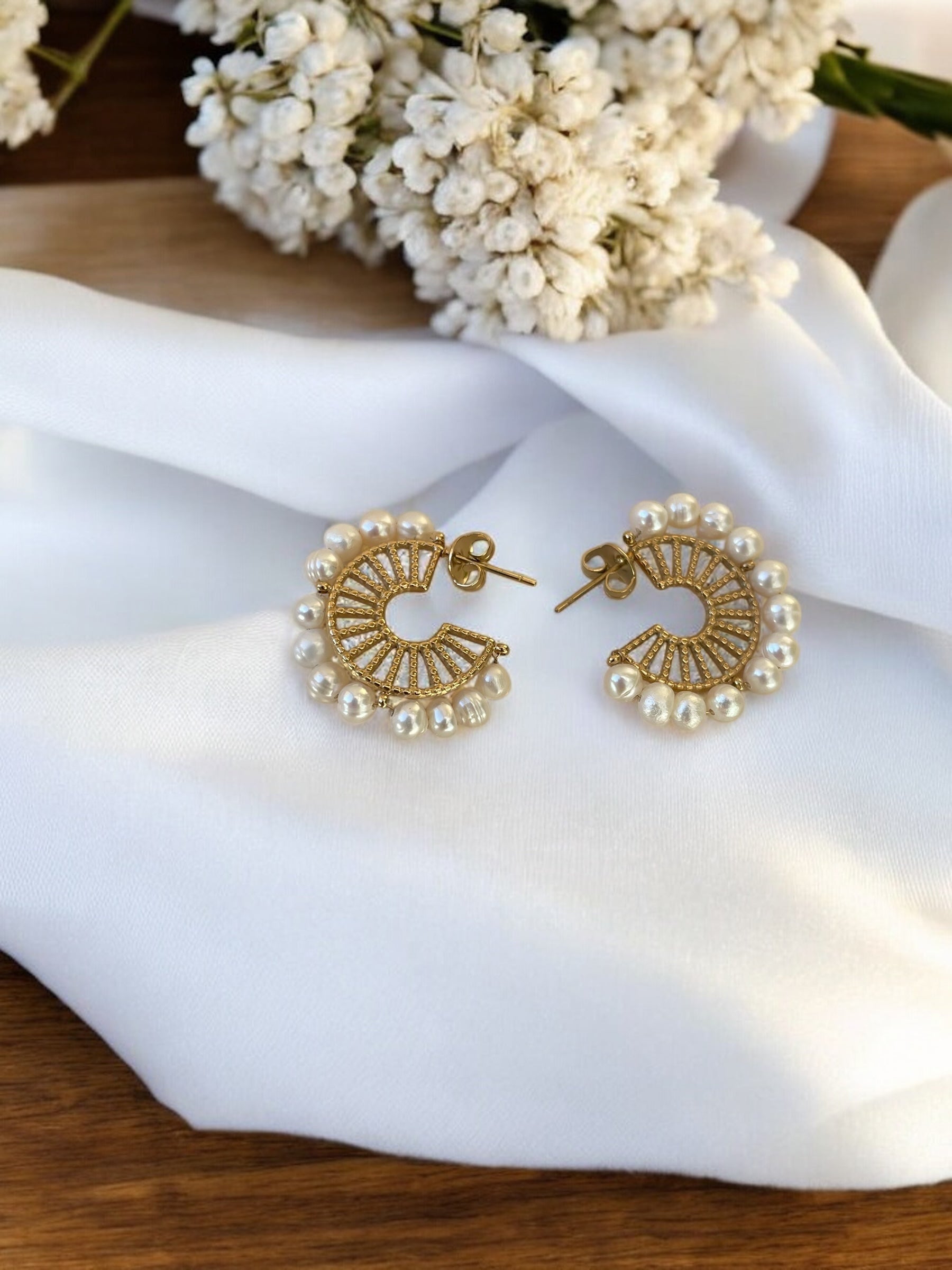 Boucles d'oreilles perles d'eau douce Rklisa