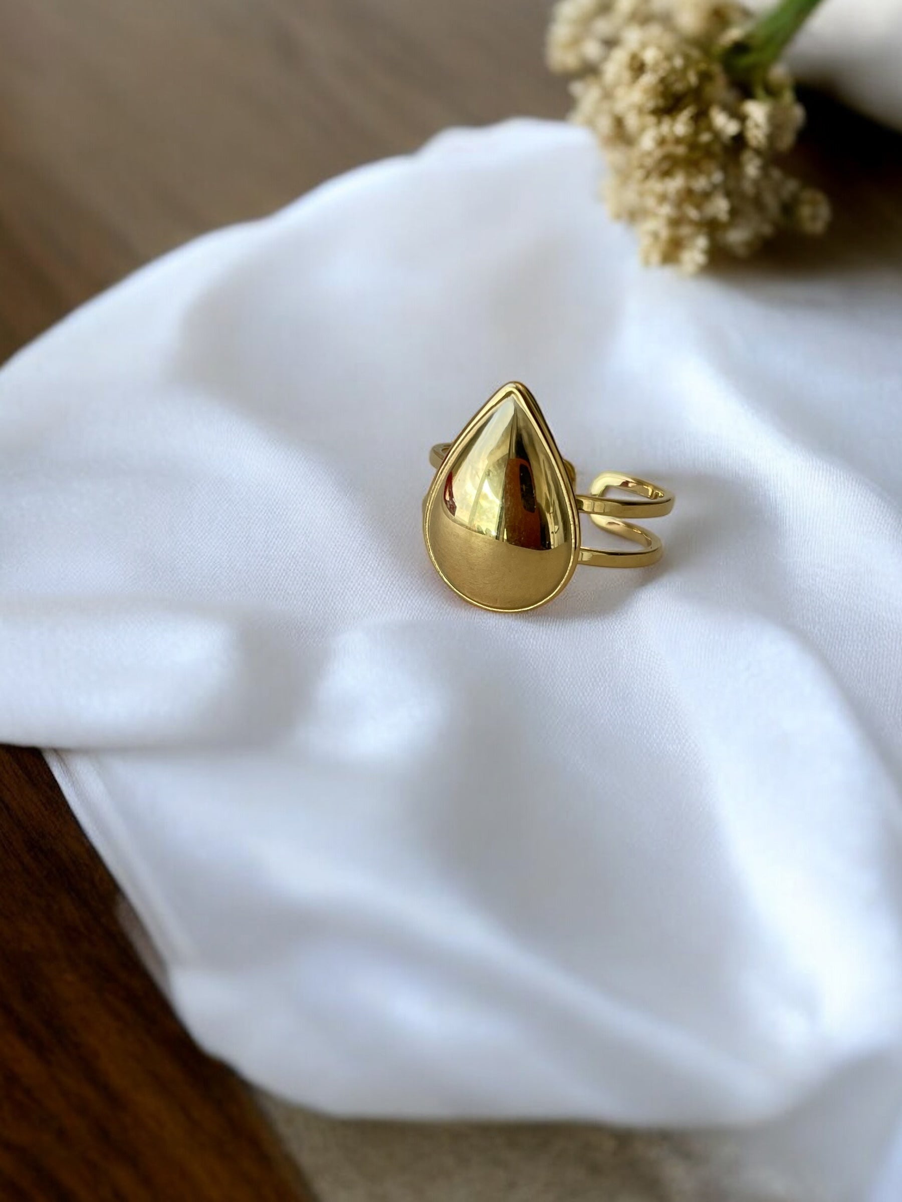 Bague goutte en acier inoxydable Rklisa