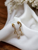 Boucles d'oreilles pendantes strass et perles Rklisa