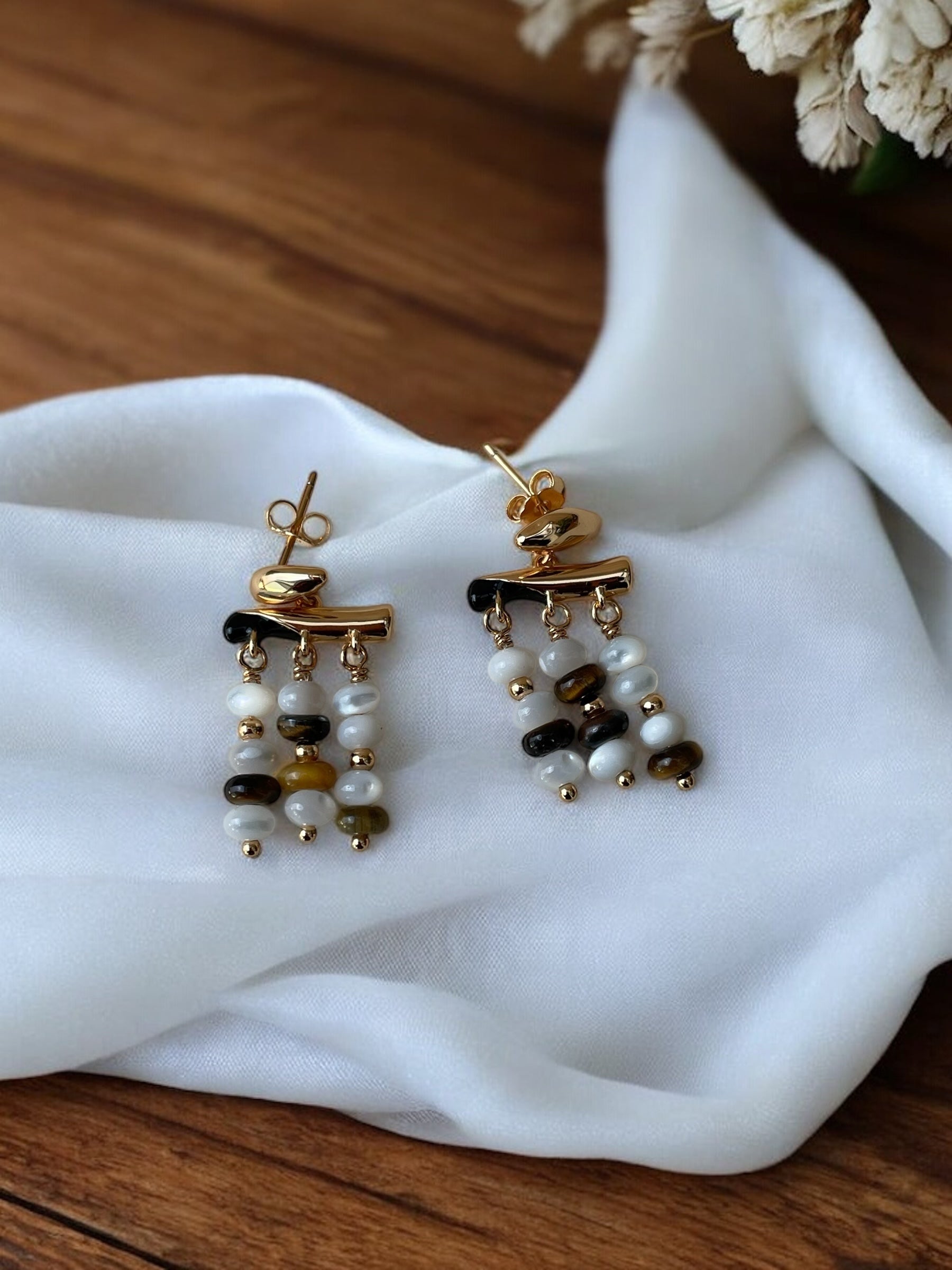 Boucles d'oreilles argent 925 plaqué or 18 carats Rklisa