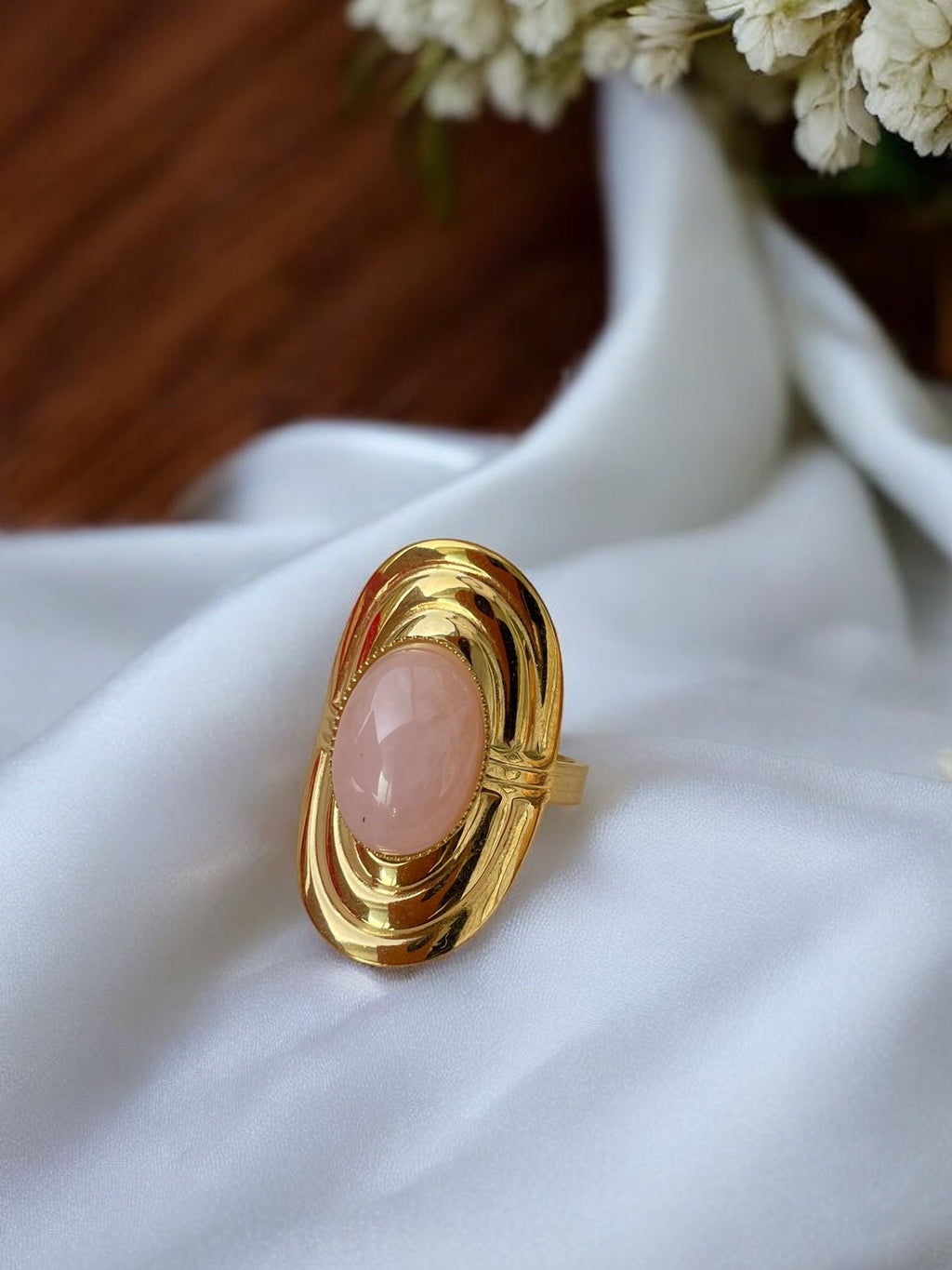 Bague ovale en acier inoxydable Rklisa