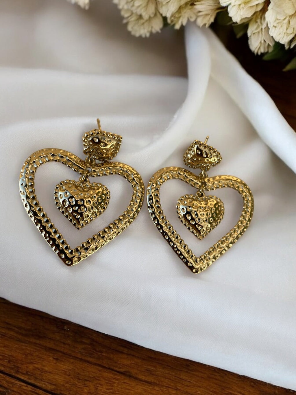 Boucles d'oreilles pendantes martelées Rklisa