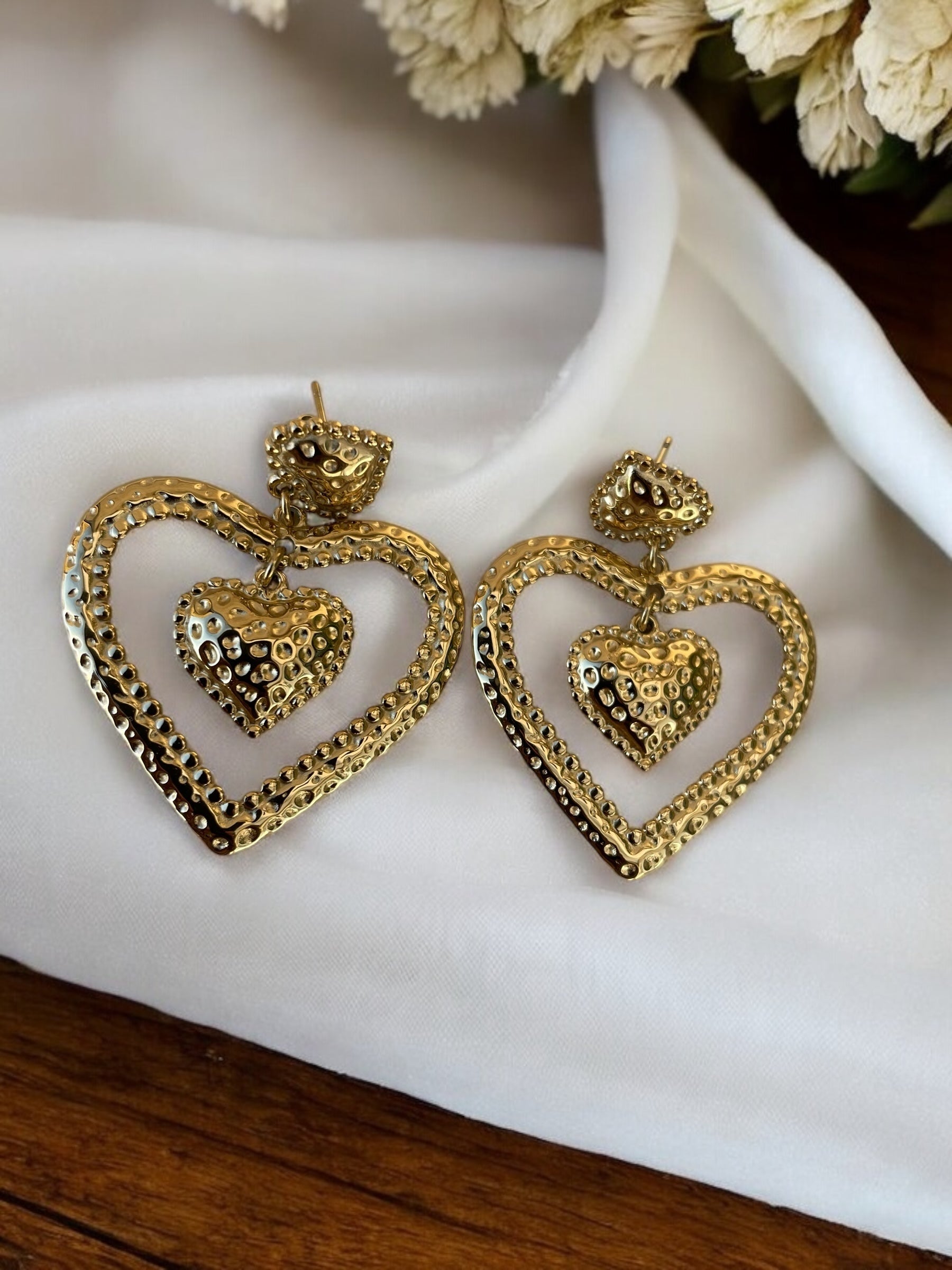 Boucles d'oreilles pendantes martelées Rklisa