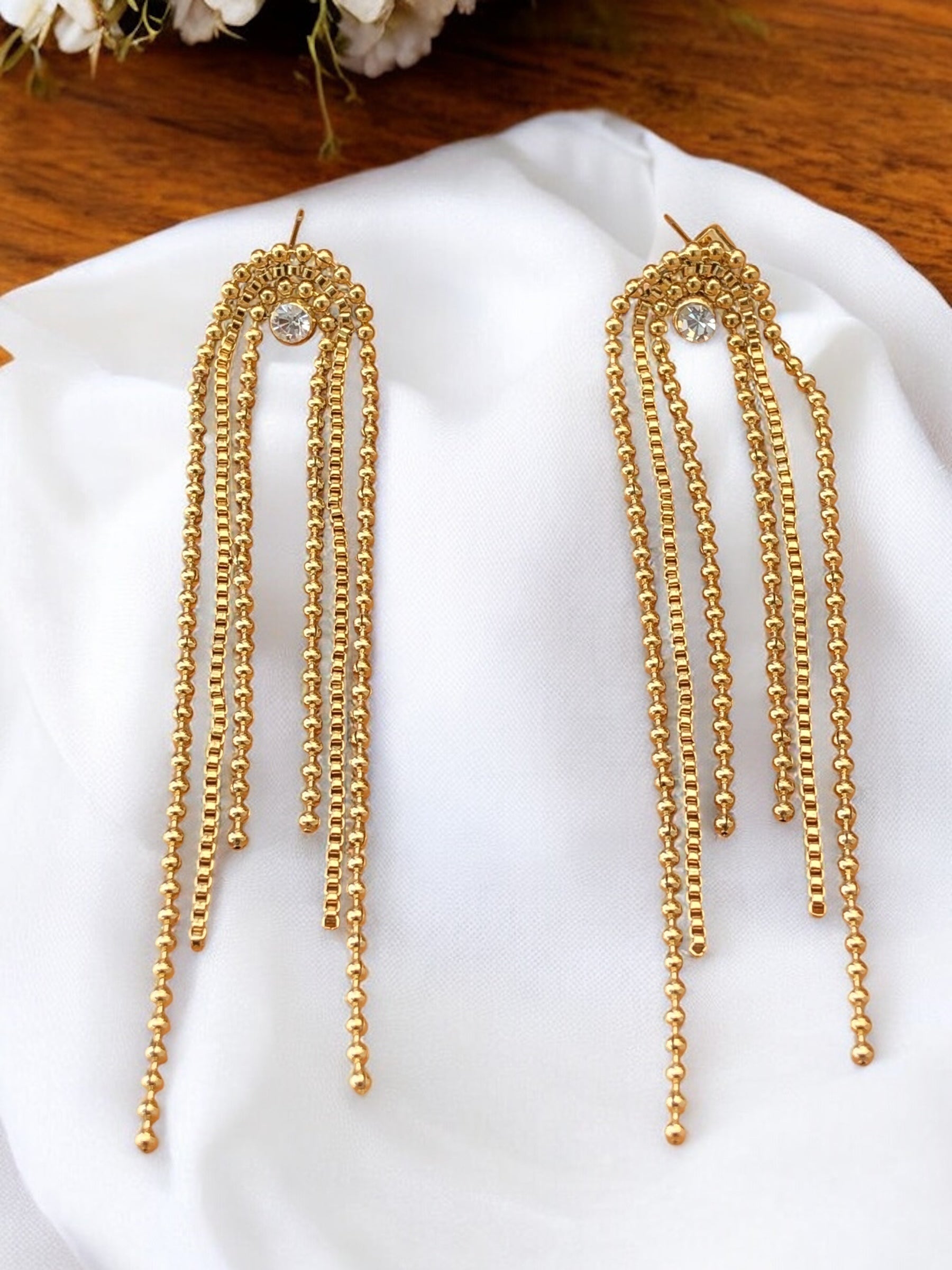Boucles d'oreilles acier inoxydable long pendante Rklisa