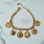 Bracelet doré charms rondes. Rklisa