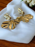 Boucles d'oreilles à clips pétales ondulés Rklisa