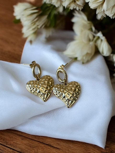 Boucles d'oreilles coeur en acier inoxydable Rklisa
