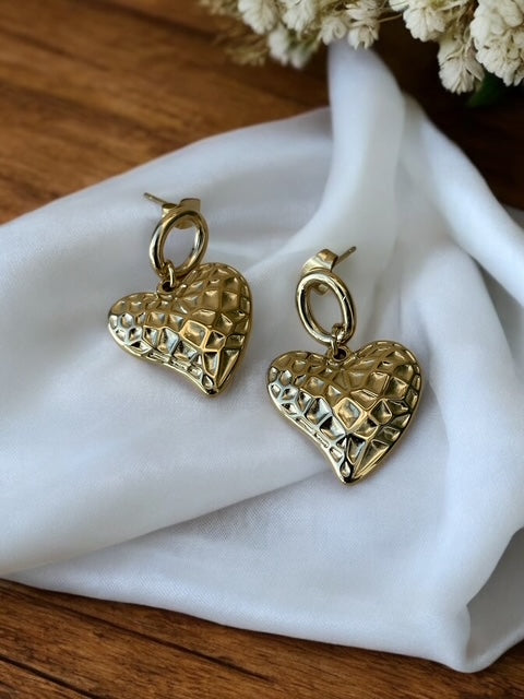 Boucles d'oreilles coeur en acier inoxydable Rklisa