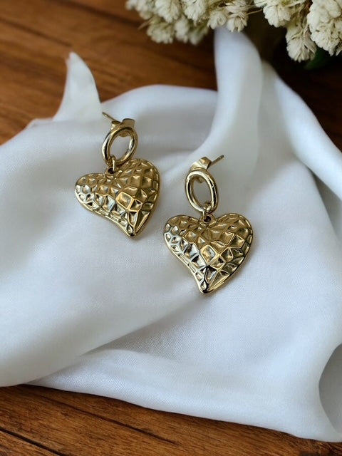 Boucles d'oreilles coeur en acier inoxydable Rklisa