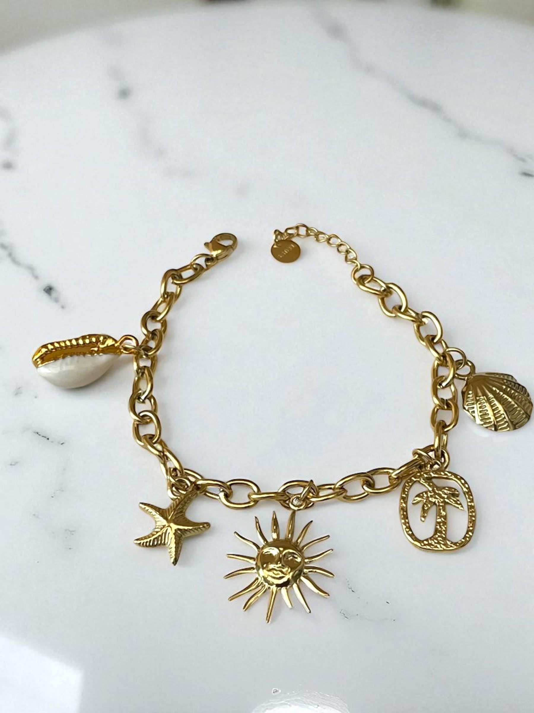 Bracelet doré charms thème mer Rklisa
