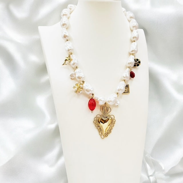 Collier Charms perles baroque Rklisa
