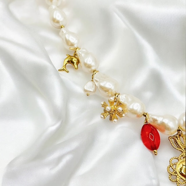 Collier Charms perles baroque Rklisa