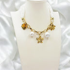 Collier acier et tissu dentelle Rklisa