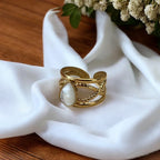 Bague pierre blanche Rklisa