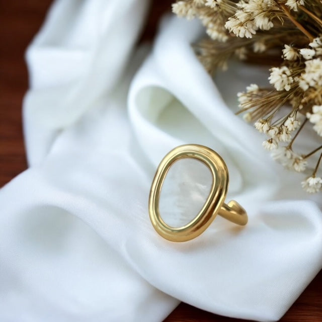 Bague nacre ovale Rklisa