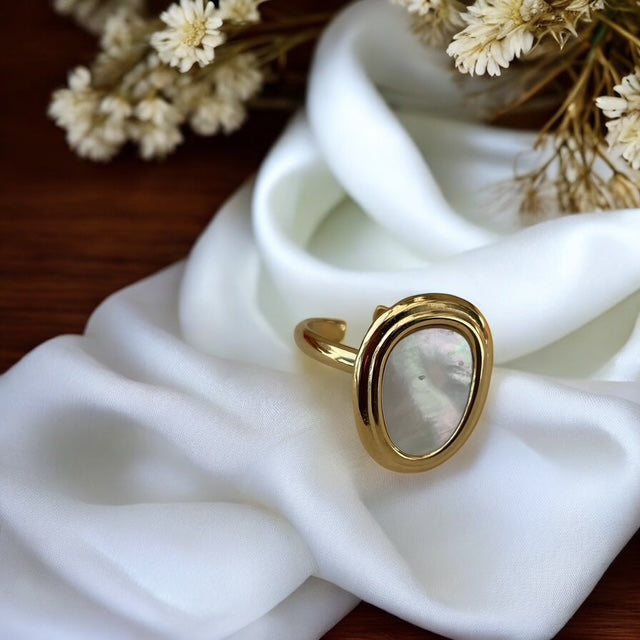 Bague nacre ovale Rklisa