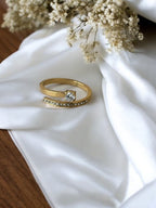 Bague en acier inoxydable avec strass Rklisa