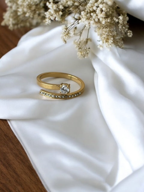 Bague en acier inoxydable avec strass Rklisa