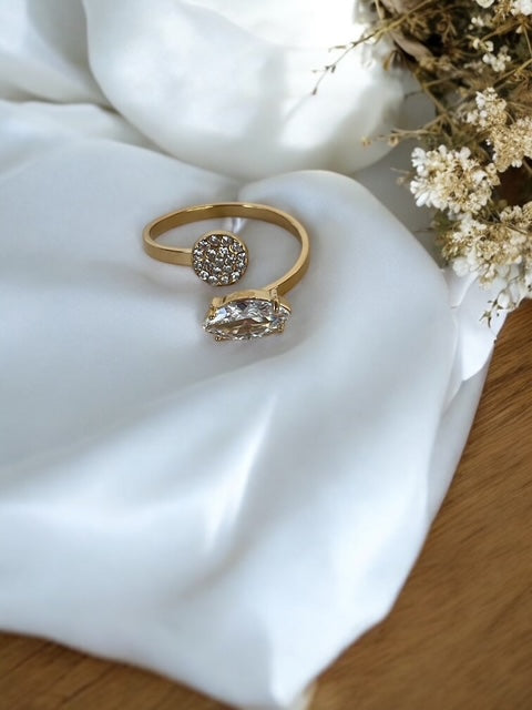 Bague en acier inoxydable ouverture devant Rklisa