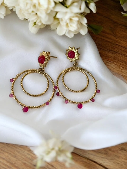Boucles d'oreilles cercle soleil Rklisa