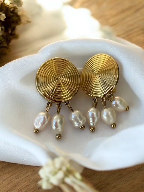 Boucles d'oreilles avec perles à clip Rklisa
