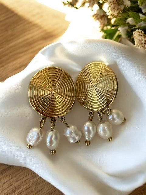 Boucles d'oreilles avec perles à clip Rklisa