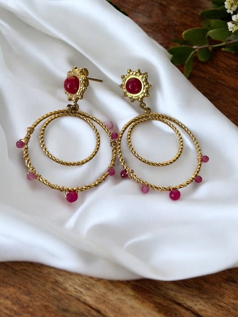 Boucles d'oreilles cercle soleil Rklisa