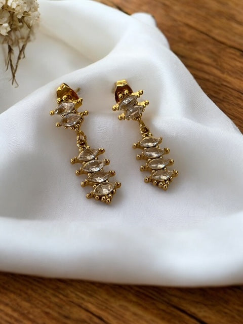 Boucles d'oreilles pendantes strass en oxyde de zirconium Rklisa
