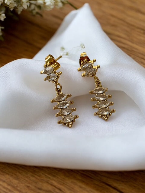 Boucles d'oreilles pendantes strass en oxyde de zirconium Rklisa