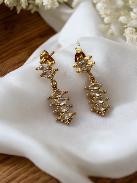 Boucles d'oreilles pendantes strass en oxyde de zirconium Rklisa