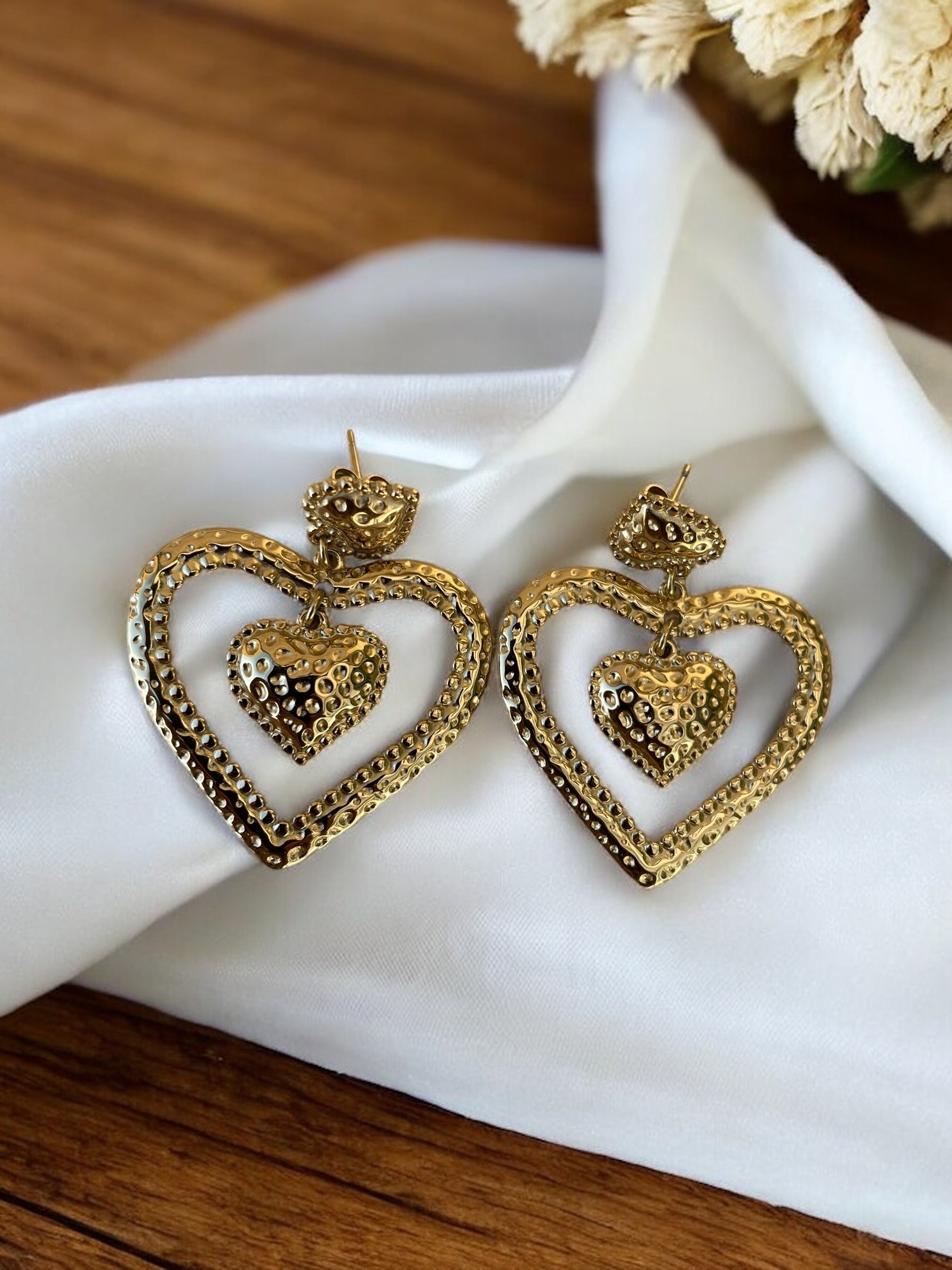 Boucles d'oreilles pendantes martelées Rklisa