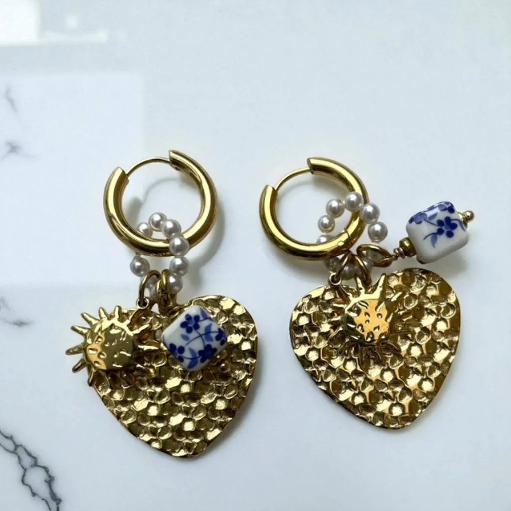 Boucles d'oreilles coeur acier -rklisa