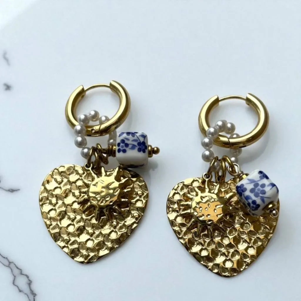 Boucles d'oreilles coeur acier -rklisa