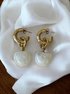 Boucles d'oreilles anneaux martelés et acétate- Bohm Bohm