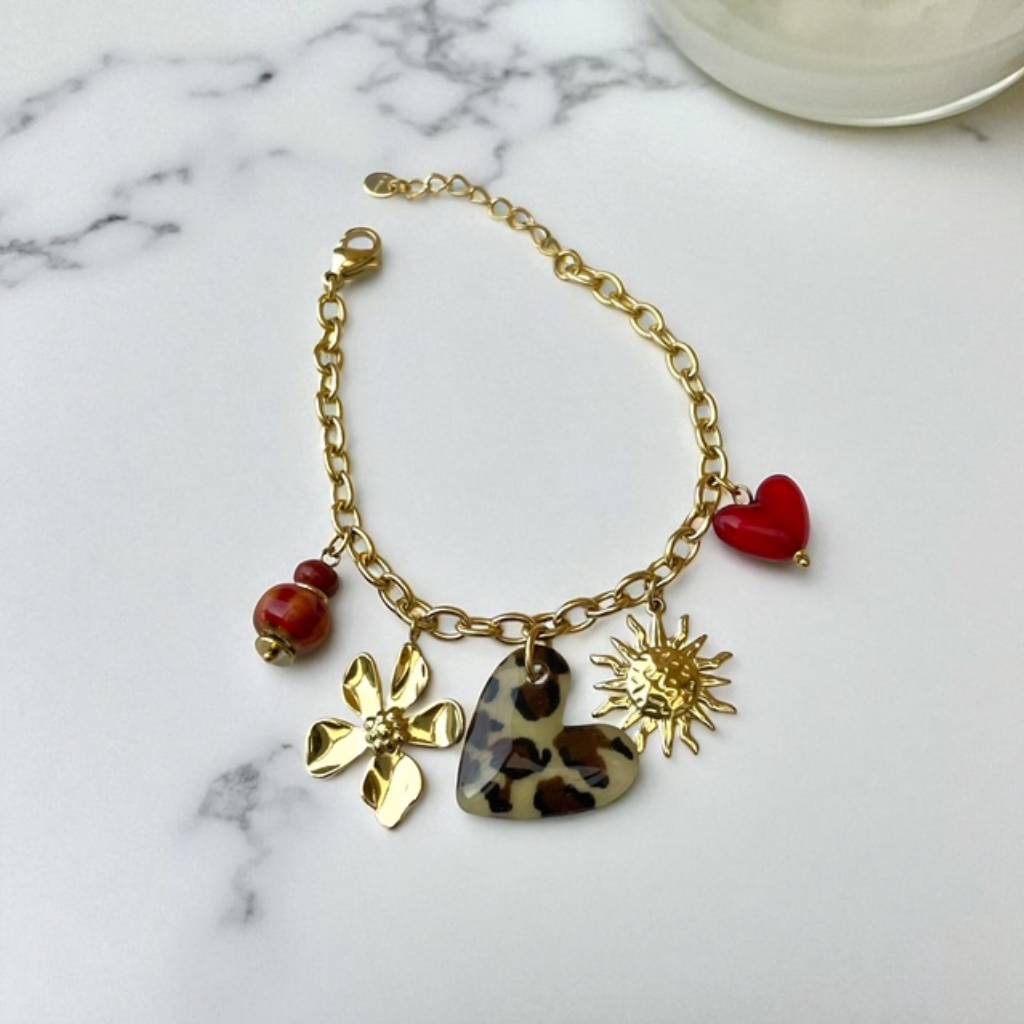 bracelet breloque coeur leopard- BOHM- rklisa
