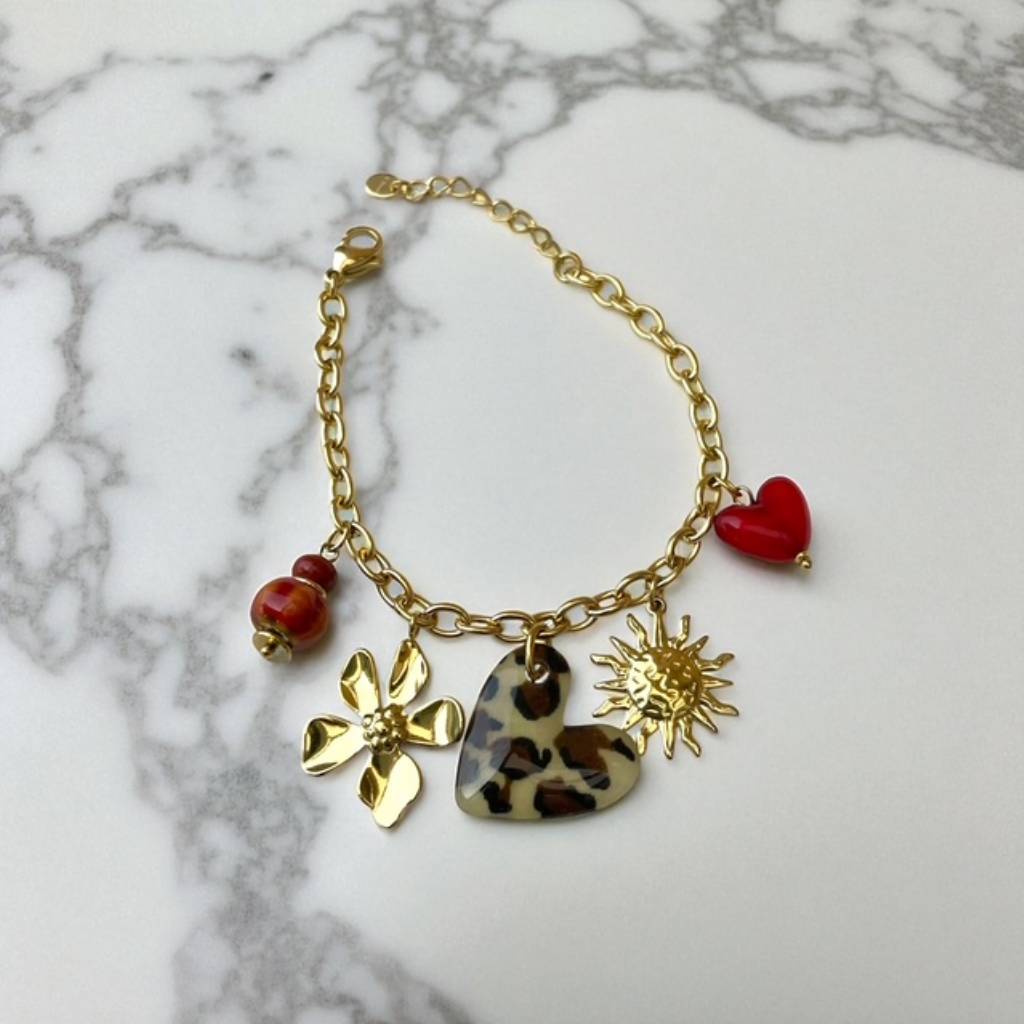 bracelet breloque coeur leopard- BOHM- rklisa