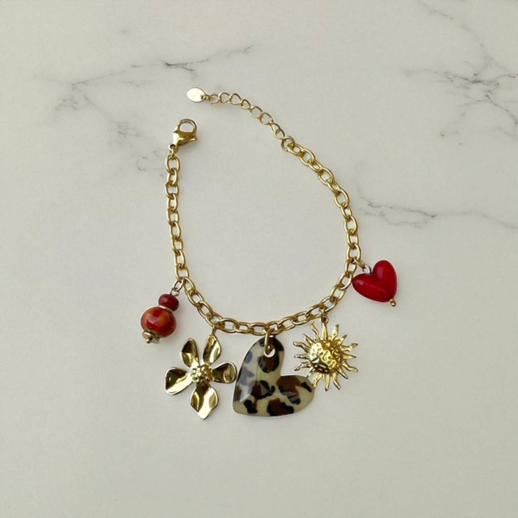 bracelet breloque coeur leopard- BOHM- rklisa