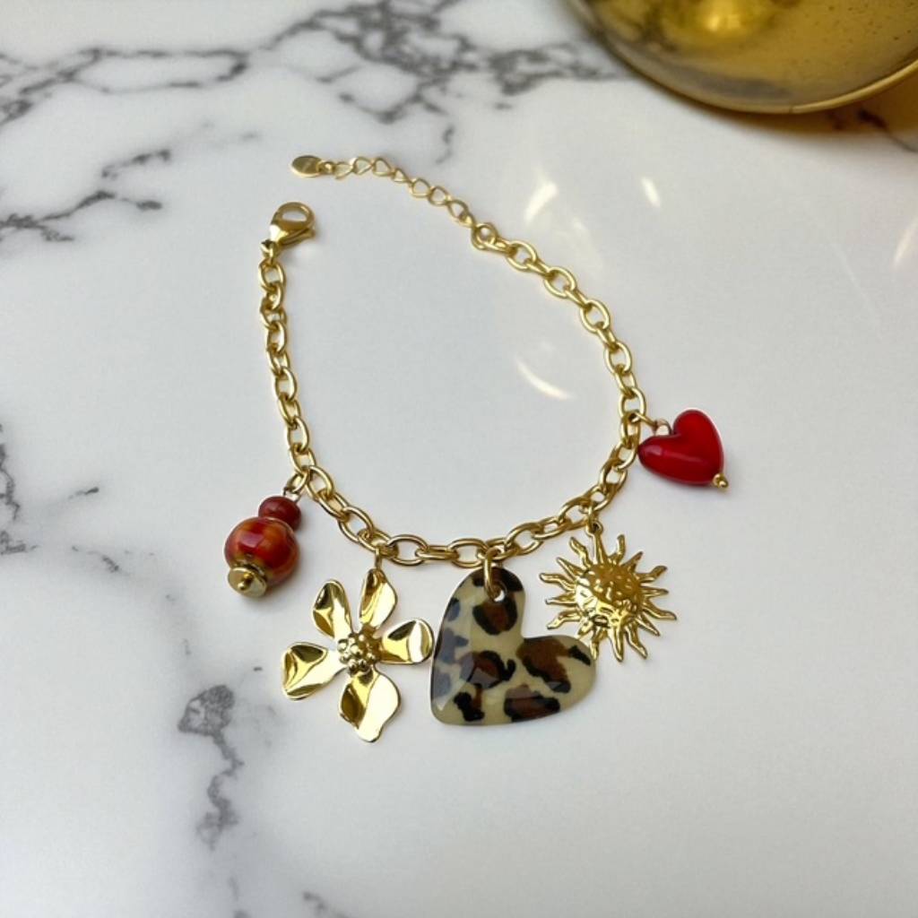 bracelet breloque coeur leopard- BOHM- rklisa