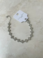 Bracelet fleur serties acier inoxydable