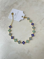 Bracelet fleur serties acier inoxydable
