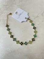 Bracelet fleur serties acier inoxydable