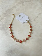 Bracelet fleur serties acier inoxydable