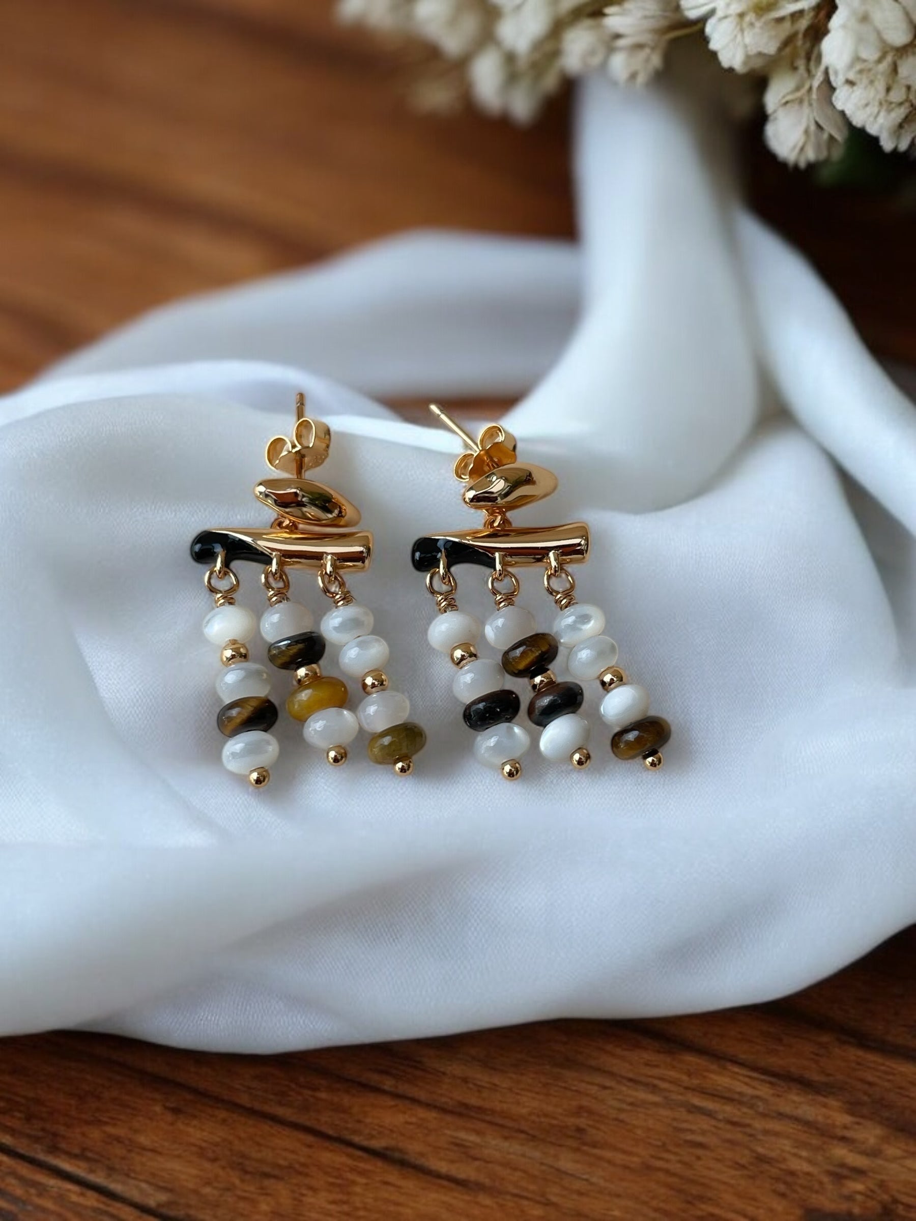 Boucles d'oreilles argent 925 plaqué or 18 carats Rklisa